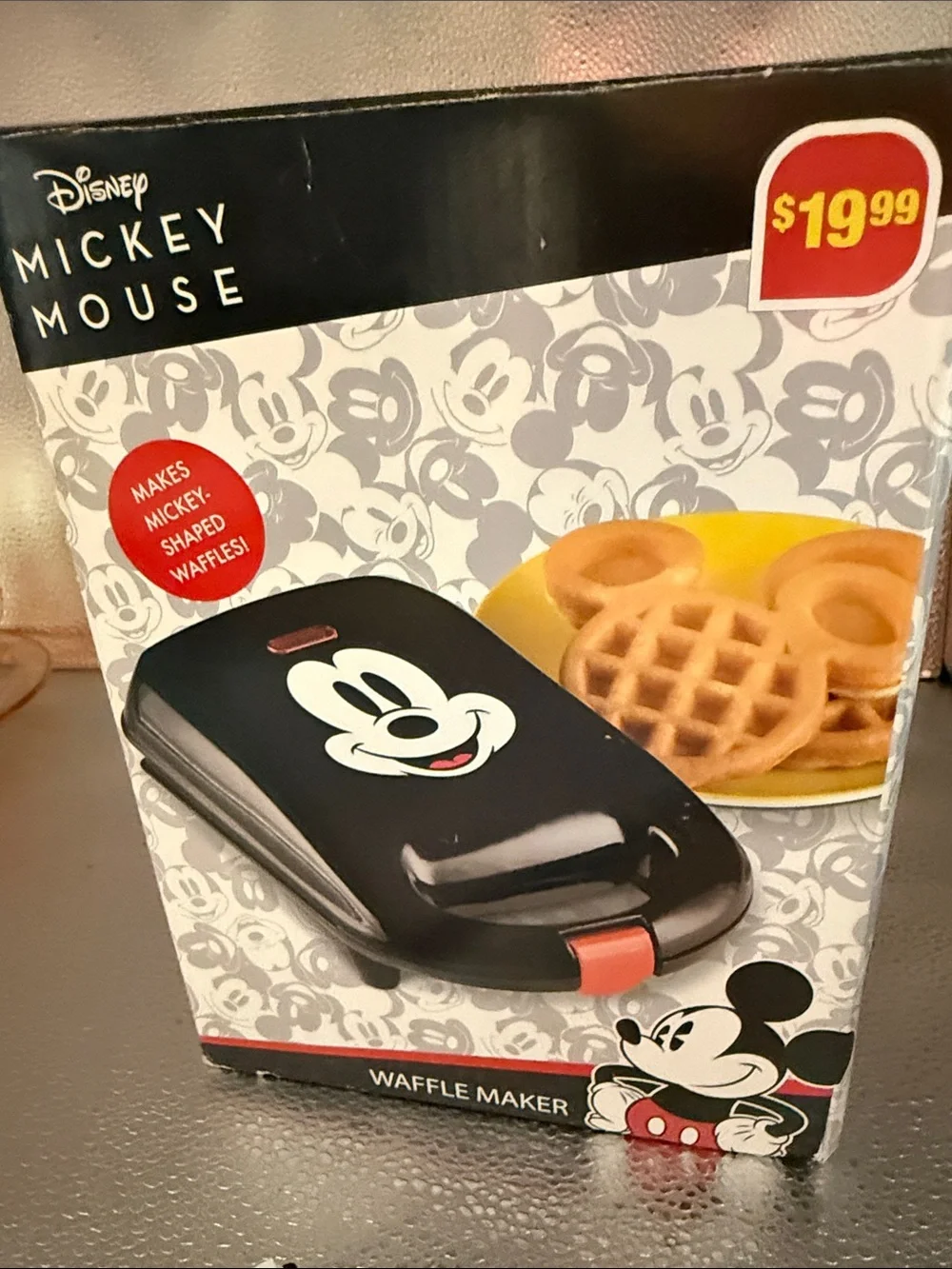 Disney Black and Red Mickey Mouse Waffle Maker